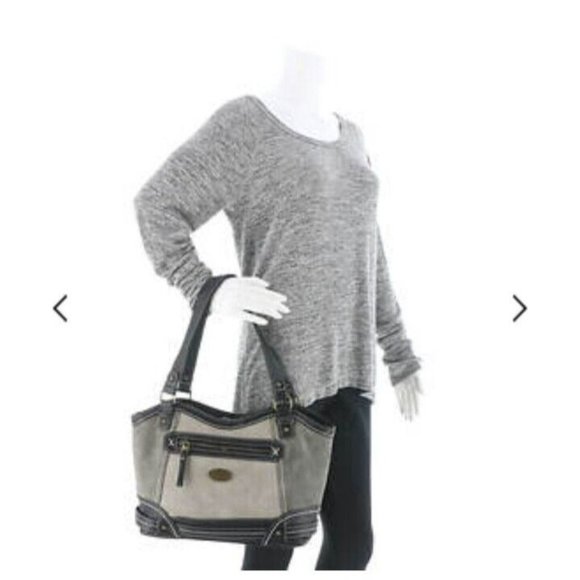 BOC Gray Dove & Black Cronton Vinyl Tote	Bag - Picture 2 of 16